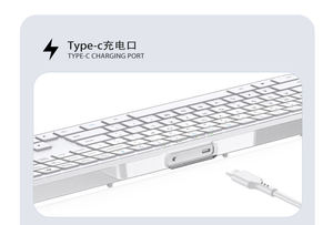 ไอเดียสินค้าใหม่ คีย์บอร์ด Azerty โปร่งใสตามหลักสรีรศาสตร์ คีย์บอร์ดไร้สายแบบกำหนดเองได้ คีย์บอร์ดมัลติมีเดีย คีย์บอร์ดบลูทูธภาษาฝรั่งเศส - Product Image 6