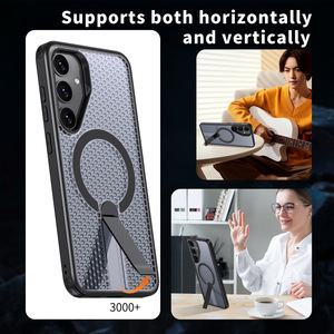 Custodia Magnetica Traspirante a Nido d'Ape per <span class=keywords><strong>Samsung</strong></span> Galaxy S26 Ultra S25 S24 Plus con Cavalletto Nascosto e Ricarica Wireless - Product Image 5