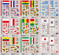 Autocollants de tatouage temporaire imperméables personnalisés pour le match de football des États-Unis 2026, drapeaux de pays du monde