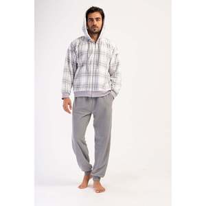 Conjunto de Sudadera con Capucha y Cremallera para Hombre, Manga Larga con Hombros Caídos, Bolsillos Canguro y Puños - Product Image 4