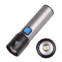 Nouvelle mini lampe torche LED T6 transfrontalière en alliage d'aluminium, compacte avec zoom télescopique, idéale pour la maison, facile à transporter pour la randonnée et le camping