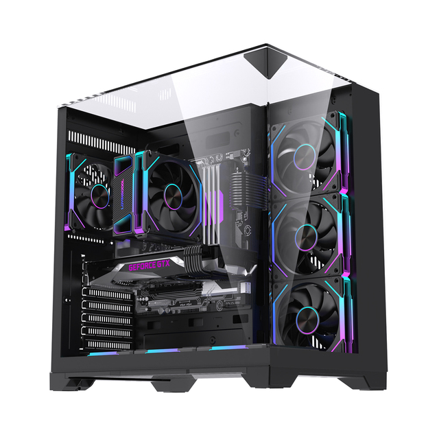 Lovingcool New Arrival Atx Matx Itx Pc Computer Chassis Casing Desktop Cpu Case 3-side Glass Full Tower Computer Gaming PC Cases