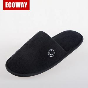 Yüksek kaliteli spa terlikleri siyah erkek kapalı ayak otel terliği - Product Image 2