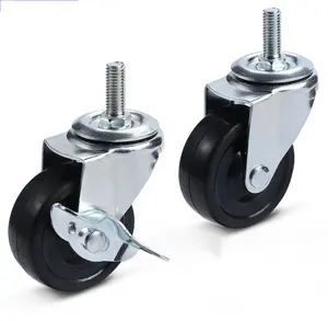 Factory direct 2 inch lightweight rubber caster wheel universal wheel brake elastic good display rack wheel