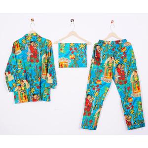 ชุดนอนผ้าฝ้ายมีปกใส่สบายชุดนอน5XL ไซส์สำหรับฤดูร้อน - Product Image 4