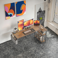 Bureau automatique ergonomique électrique en bois et métal avec surface en acier inoxydable, table à hauteur réglable à un seul moteur, assis-debout
