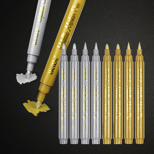 ปากกามาร์กเกอร์โลหะสีเงินสีทองปลายแปรงกันน้ำปากกาวาดการ์ตูนอุปกรณ์ศิลปะ DIY สำหรับงานฝีมือแก้วหิน - Product Image 2