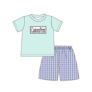 Qingli OEM personnalisé bébé garçons smocké à la main vêtements 2 pièces ensemble tenue de sport pour l'été <span class=keywords><strong>nom</strong></span> broderie pour les petits enfants - Product Image 6