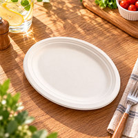 Plaque ovale de Bagasse jetable biodégradable écologique