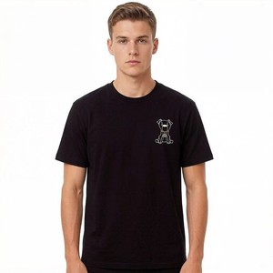 T-shirt Unisex in Cotone con Collo Tondo, Ricamo Cartoon Double F Puppy, Minimalista, Streetwear a Maniche Corte - Product Image 1