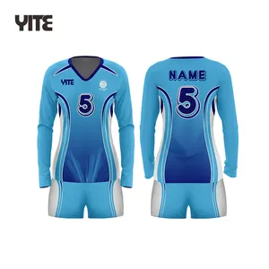 Custom newest style sexy long sleeves volleyball Wholesale high quality uniforms jersey