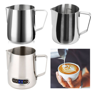Cà phê pha cà phê sữa bọt Jug sữa nồi Pitcher thép không gỉ Jug Espresso Barista Pitcher sữa Frother với nhiệt kế - Product Image 2