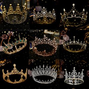 Couvre-chef à couronne en alliage baroque Zhaoyi, robe <span class=keywords><strong>de</strong></span> photographie ronde complète <span class=keywords><strong>de</strong></span> style forêt rétro européenne et américaine, accessoire <span class=keywords><strong>de</strong></span> cheveux - Product Image 1