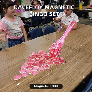 Dacefloy – Ensemble <span class=keywords><strong>de</strong></span> cartes et jetons <span class=keywords><strong>de</strong></span> <span class=keywords><strong>bingo</strong></span> magnétiques, 100 disques en plastique à anneaux, kit éducatif STEM, accessoires d'apprentissage pour 4 joueurs - Product Image 2