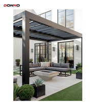 Toit à persiennes entièrement automatique Pergola étanche Aluminium MDF Rétractable Flip Moderne Extérieur Four Seasons Setup