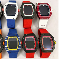 Nouvelle montre mécanique de luxe pour homme, ultra-fine, en fibre de carbone 67-02, mouvement apparent, cadeau de Noël pour homme d'affaires