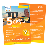 Tarjeta SIM 4G 5G con Roaming a Singapur y Malasia, Precio al por Mayor, 3 en 1, ESIM, 5 Días, 5GB de Datos Ilimitados, Empaque Personalizado, Viajes Internacionales