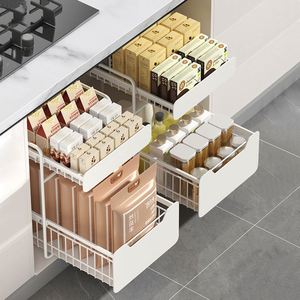 <b>Kitchen</b> Racks, Drain Trough Storage Rack, Multifunctional Storage Rack, Seasoning Rack, Pull-out Layered Rack - Product Image 4