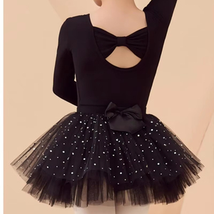 Set Leotard da Balletto con Strass Fai-da-Te e Gonna, Scollo a V, Schiena Scoperta, Costume da Danza, Gonna <span class=keywords><strong>Tutu</strong></span>, Top da Ginnastica per Ragazze - Product Image 6