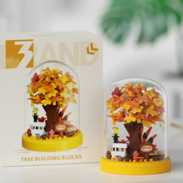 Cabane dans les arbres à feuilles d'automne avec housse anti-poussière (280 pièces)