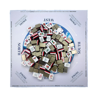 Ensemble de Mahjong Américain avec Tapis de Noël Brodé et Pions pour Coffret Cadeau de Luxe – Vente au Détail Premium