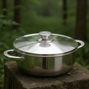 Casseruola con Coperchio Vitrocor in Acciaio Inossidabile 2,5 Qt, Pentola da Forno Sicura per Cucinare - Product Image 3