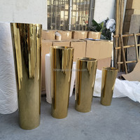 Pot de fleurs moderne de luxe en métal/grand vase à fleurs en or/jardinières d'extérieur pour hôtels