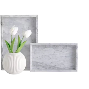 Bandeja de Mármol para Servir Hecha a Mano en India - Ecológica - Lujosa y Duradera - Gran Venta - Product Image 1