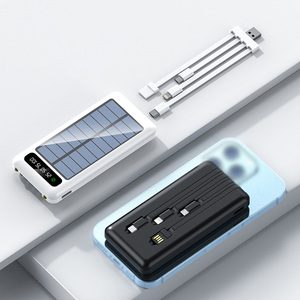Banco de Energía Portátil Directo de Fábrica, Alta Capacidad 10000mah, Pantalla Digital, Cargador Solar con 4 Cables Integrados y Luz LED - Product Image 1