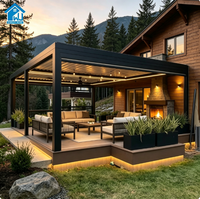 Pergola bioclimatique en aluminium de luxe Sweet Home avec toit motorisé rotatif et éclairage LED, imperméable, pour villa, cour arrière, patio