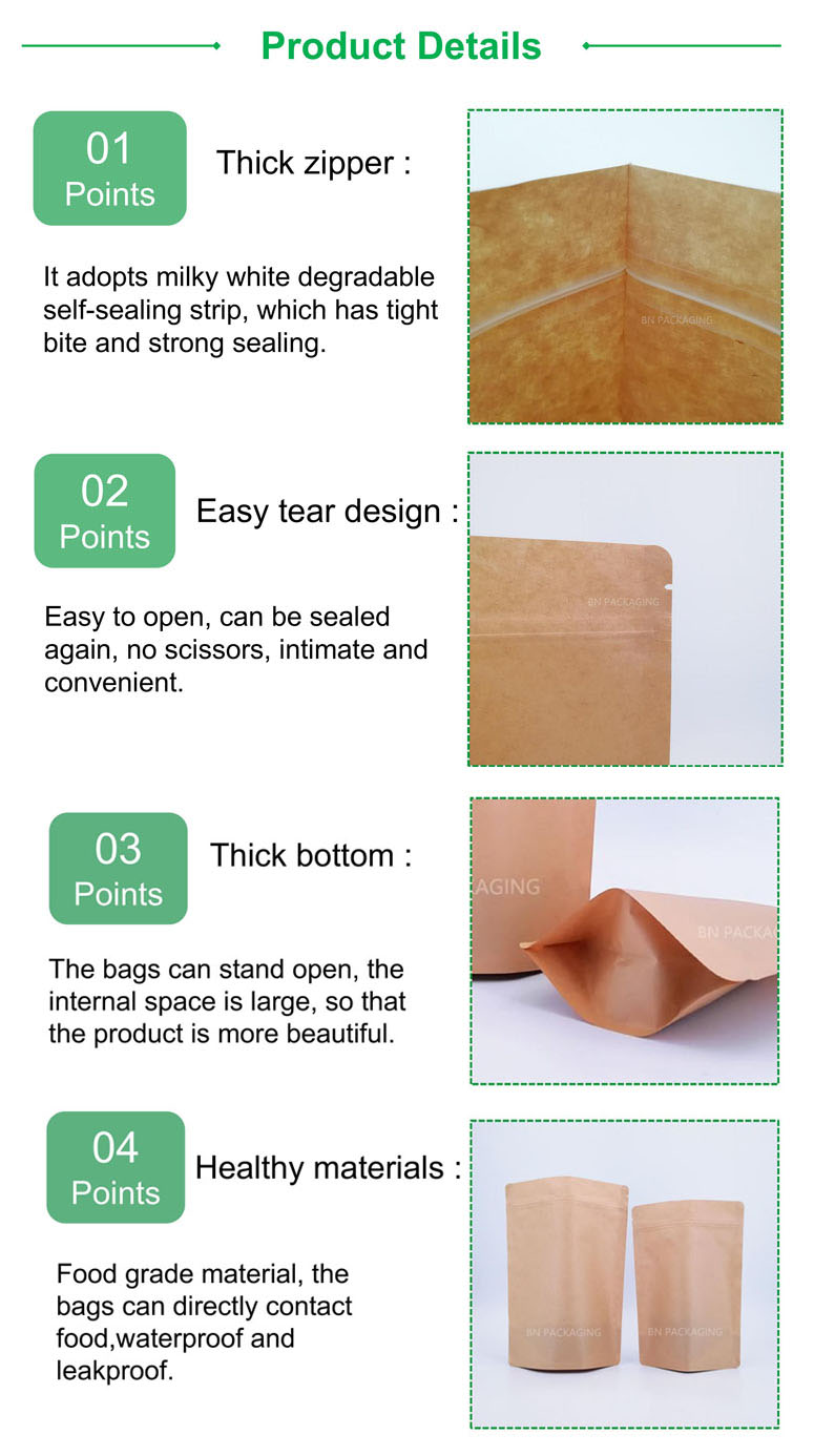 New Material 100% Recyclable Stand Up Bag Type Meet EU Standard Pouch For Food