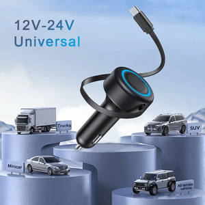 ที่ชาร์จโทรศัพท์มือถือในรถยนต์แบบใหม่ PD 60W สายแบบยืดหดได้ พร้อมสาย Type C ชาร์จเร็ว สำหรับ iPhone 17 แล็ปท็อป และโทรศัพท์ - Product Image 6