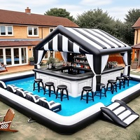 Bar gonflable de piscine en PVC pour extérieur, tente de fête personnalisée, grand pub gonflable avec sièges pour les fêtes