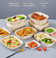 Boîte à bento jetable en papier 30 oz avec couvercles en PET/PP/pulpe, récipient pour repas légers, boîte à lunch en pulpe, biodégradable, nouveau produit