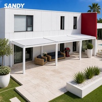 Kits de véranda personnalisables avec pergola de patio, toit en verre trempé plat imperméable et design moderne de pergola en aluminium