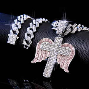 Collier Ailes d'Ange Pendentif <span class=keywords><strong>Croix</strong></span>/Épée <span class=keywords><strong>Rose</strong></span> Collier Ailes d'Ange Gardien Bijoux pour Hommes Femmes - Product Image 4