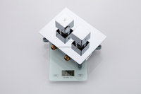 Ensembles de douche carrés thermostatiques pour salle de bain de nouveau style, robinets de douche à effet pluie chromés