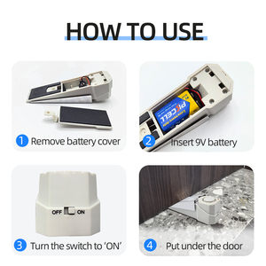 Alarma de entrada de puerta de seguridad de viaje de hotel portátil de fabricante, cuña de puerta, seguridad antirrobo, alarma de Tope de puerta de 130dB - Product Image 5