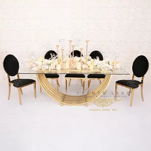 Новый дизайн, современная мебель, свадебный стол из нержавеющей стали, элегантная полукруглая подставка