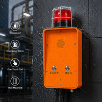 Dispositif d'alarme SOS à bouton métallique orange avec balise d'avertissement et haut-parleur puissant pour tunnel d'usine, téléphone d'urgence étanche
