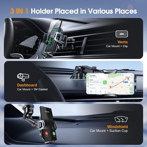 Support de téléphone portable en plastique de haute qualité pour voiture et camion, type ventouse, pour tableau de bord et grille d'aération - Product Image 4