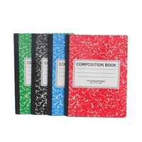 Fournitures scolaires lignées larges 100 feuilles 9-3/4x7-1/2 "Couverture rigide Couleurs assorties Carnet de composition papier