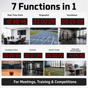 <span class=keywords><strong>Reloj</strong></span> <span class=keywords><strong>Digital</strong></span> Multifuncional <span class=keywords><strong>de</strong></span> <span class=keywords><strong>Pared</strong></span> con Pantalla <span class=keywords><strong>de</strong></span> 6 Dígitos HH:MM:SS, Control Remoto, Cuenta Regresiva y Cronómetro para Oficina y Escuela - Product Image 2