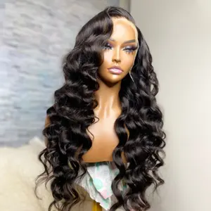 Wholesale Cheap Loose Wave Human Hair 360 Hd Full Lace Front Wig Raw Indian Virgin Human Hair Lace Frontal Wigs For Black Women