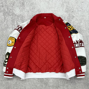 Veste de créateur décontractée d'hiver à la mode Vestes de sport en cuir vintage personnalisées Streetwear Veste de baseball brodée pour hommes - Product Image 6