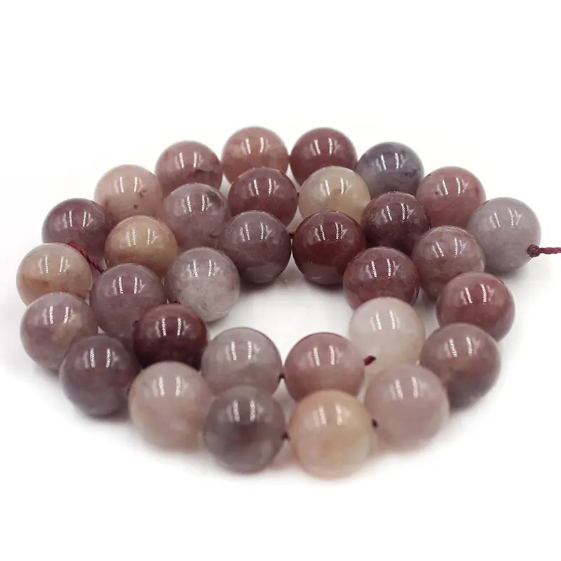 Natural Round Polished Purple Red Berry Quartz Beads for Jewelry Making 6mm 8mm 10mm