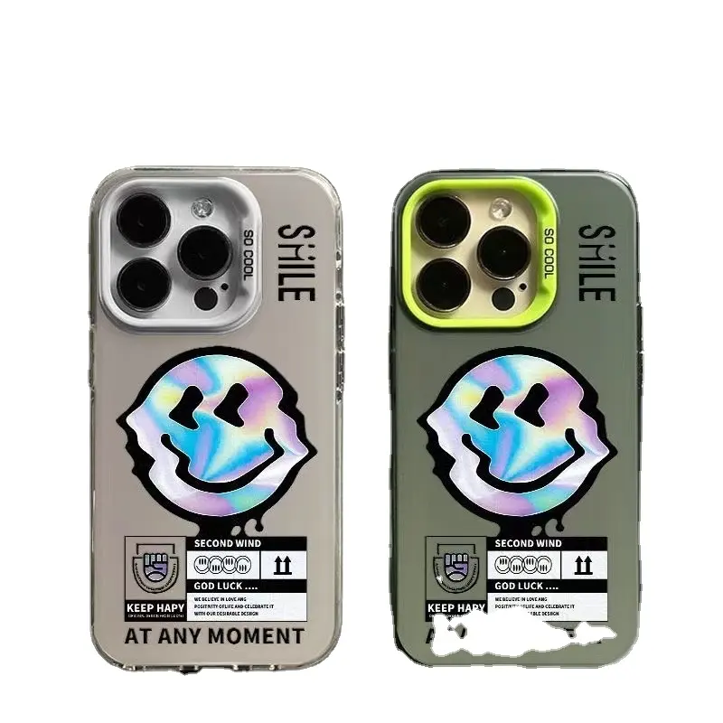 Spot wholesale luxury designer Colorful Smiley tide brand magic color explosive phone case for iPhone 15Promax 14Pro 13 12 11