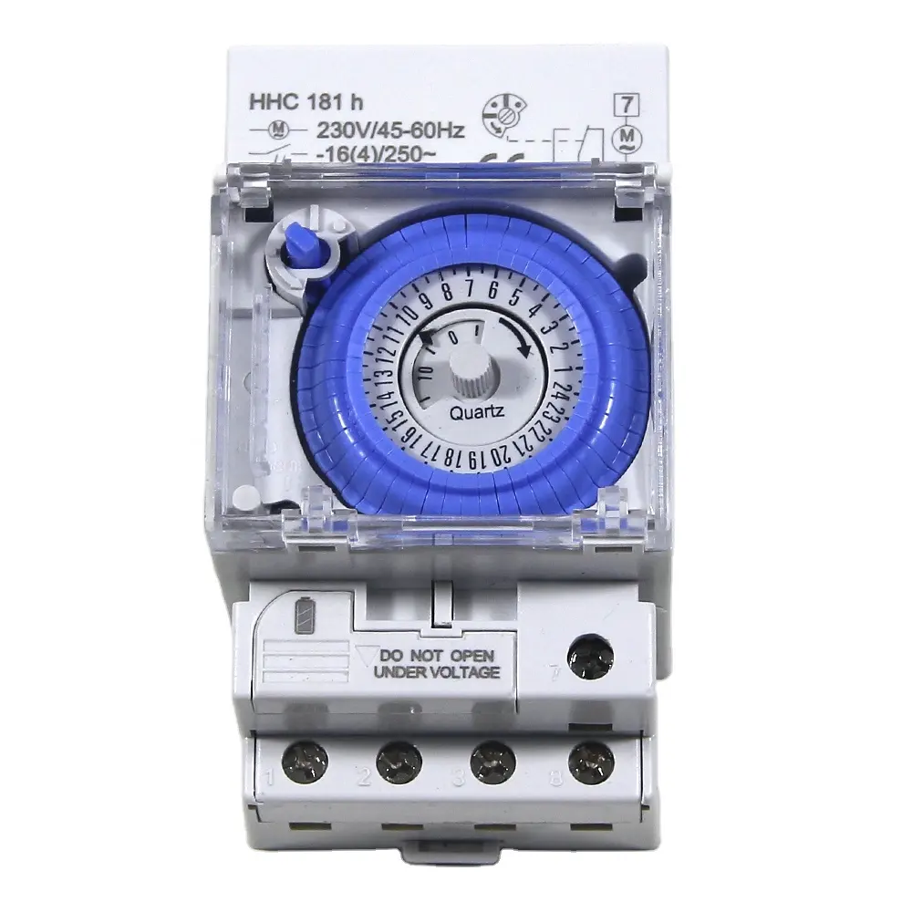 Interruptor de tempo giratório mecânico Resistente a alta temperatura Din-rail Diário Atacado Personalizado HHC181H 50-60hz CE 30 Min 240 V