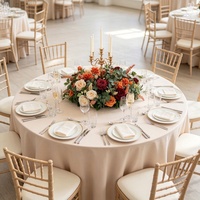 HH255 Série Automne Centre de Table Floral pour Mariage Design Bourgogne et Orange Guirlande de Fleurs Artificielles de 50 cm pour Décoration de Table de Banquet