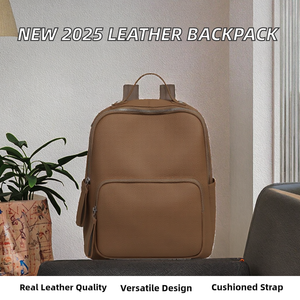 Mochila para Portátil de Cuero Genuino, Impermeable, para Hombre, Estilo Moderno, Nueva Llegada 2025, Cierre de Cremallera de Poliéster, Capacidad de 20-35L - Product Image 2